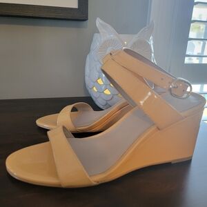 NWT Stuart Weitzman Ave Strap Patent Wedge Sandal